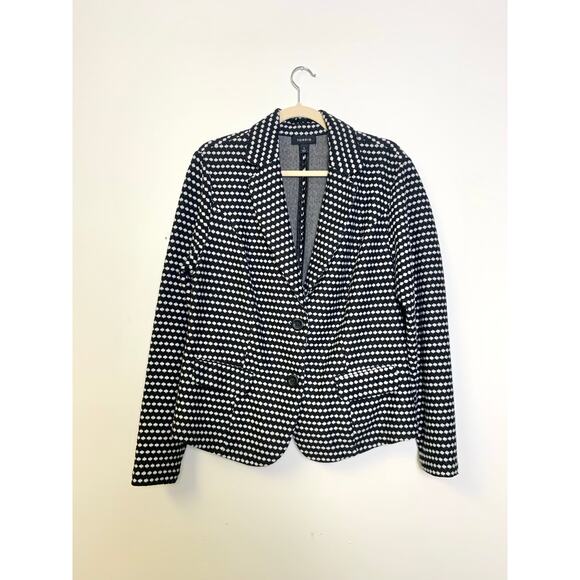 Torrid Black White Polka Dot Print Blazer Womens Plus 1 XL Suit Work Feminine - Picture 1 of 12